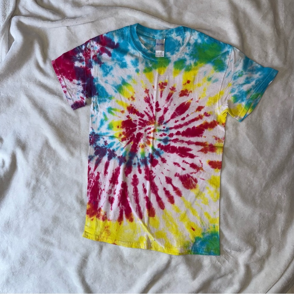 Tie Dye Rainbow Multicolor Short Sleeve Tee - small